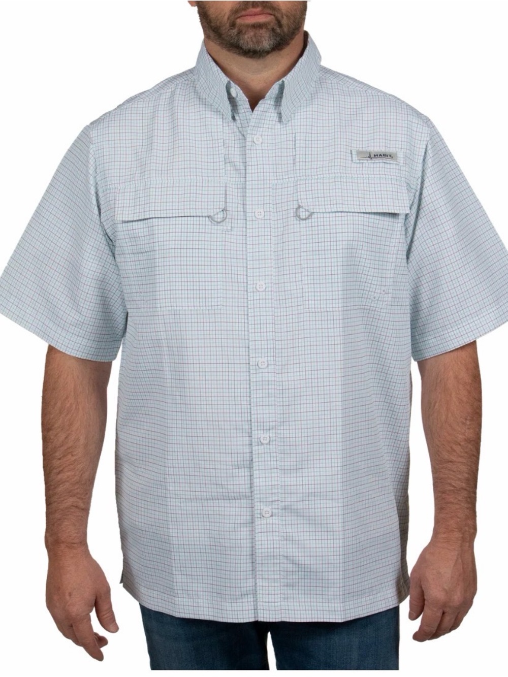 Skirr River Short-Sleeve Button-Down Fishing Shirt.
